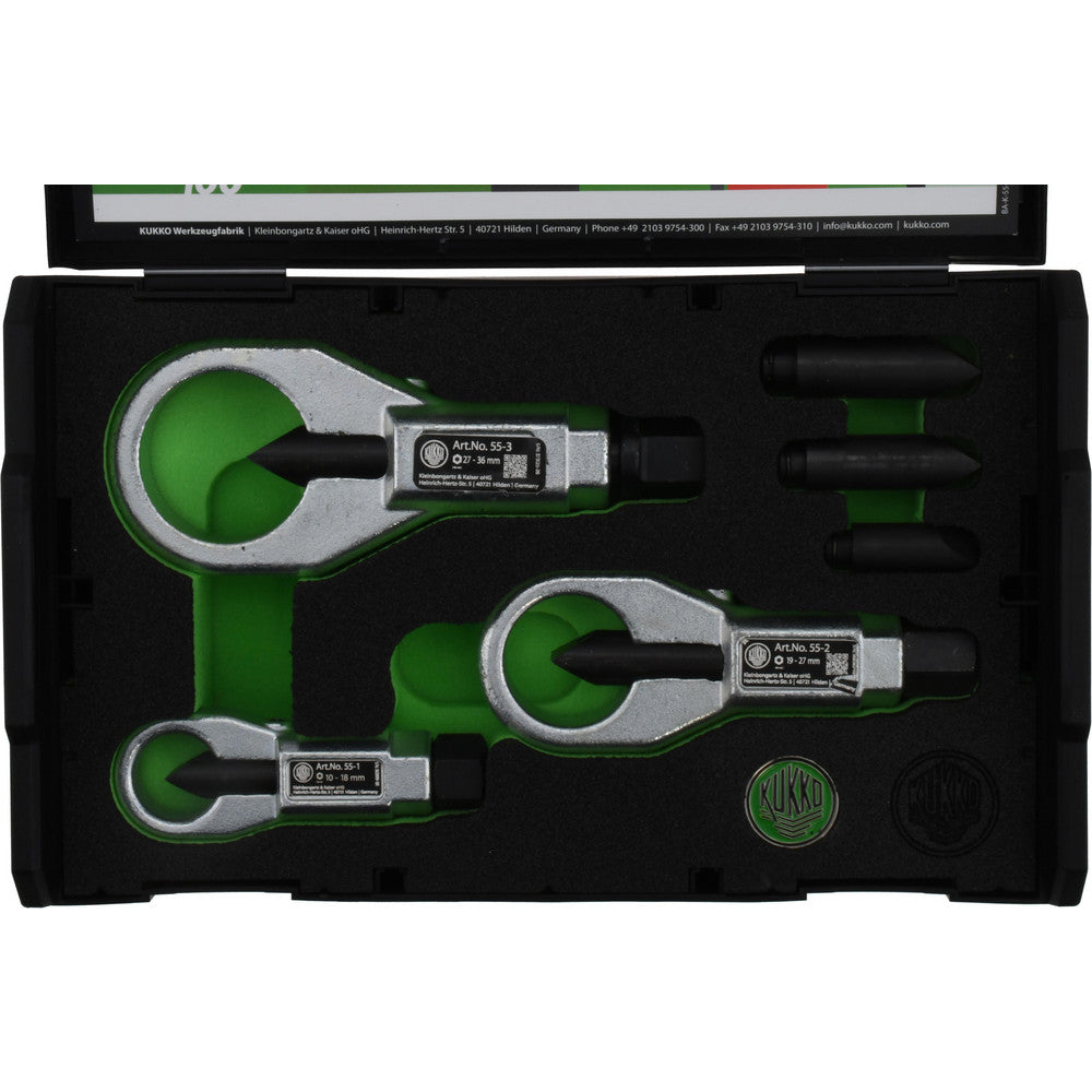 KUKKO K-55-B Nut Splitters Tool Type Single Edged Nut Splitter  Overall Length (mm) 125.0000  Overall Length (Inch) 4-7/8  Size (Mm - 4 Decimals) 36.0000  Size Inch(Inch) 3/8  Size (mm) 36.0000