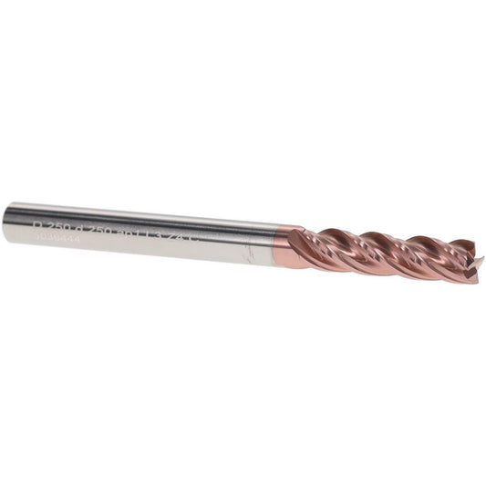 Iscar 3398261 Square End Mill 1/4" Dia, 1" LOC, 4 Flute, Solid Carbide