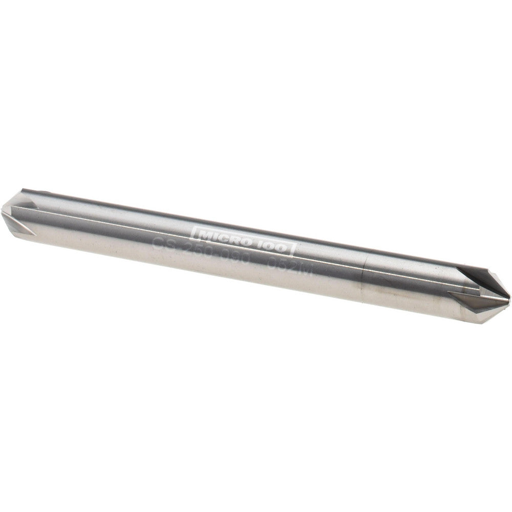 Micro 100 CS-250-090 Chamfer Mill 1/4" Dia, 6 Flutes, Solid Carbide
