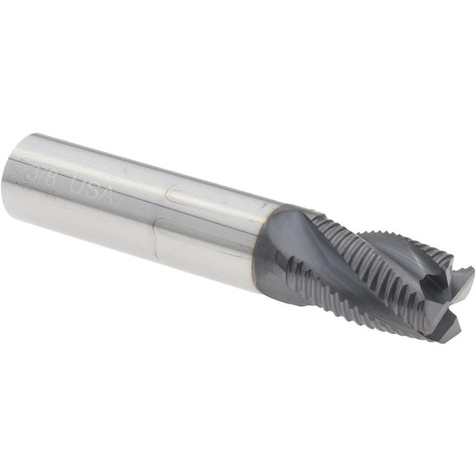 Titan USA TC29324 Roughing End Mill 3/8" Dia, 4 Flutes, Square End, Solid Carbide