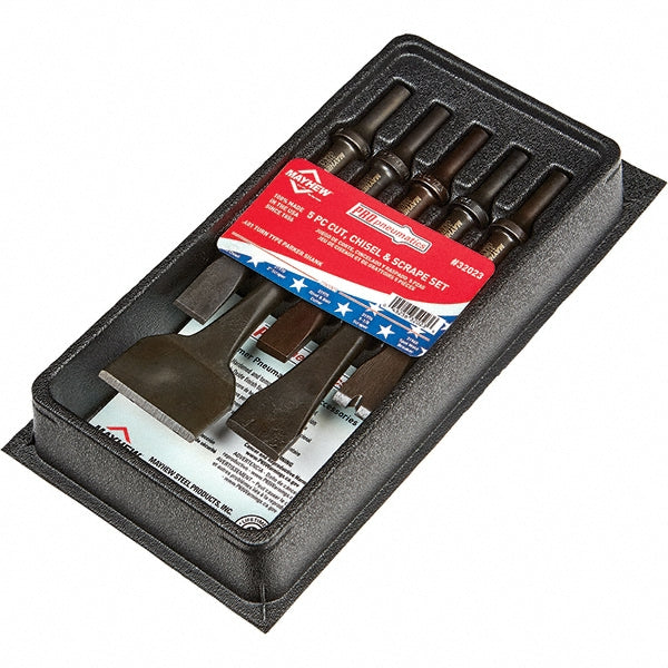 Mayhew 32023 Pneumatic Tool Chisel & Scraper Set, 1-1/8" Head Width, 8-1/2" OAL