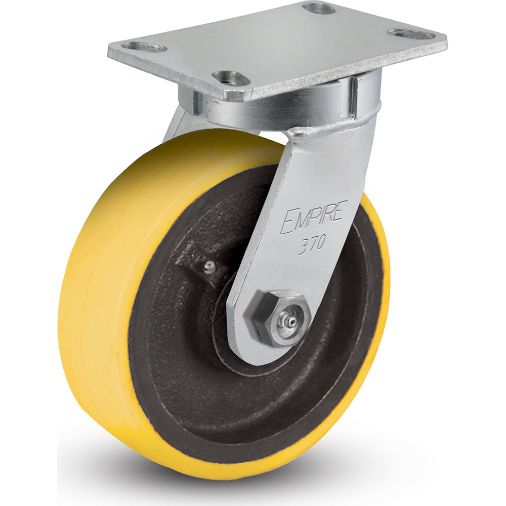 Value Collection V370PF10528S Swivel Top Plate Caster Mold on Polyurethane, 10" Wheel Dia, 3" Wheel Width, 3,000 lb Capacity, 11-1/2" OAH