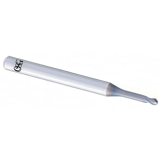 OSG 3056164 Ball End Mill 0.60 mm Dia, 0.50 mm LOC, 2 Flute, Solid Carbide