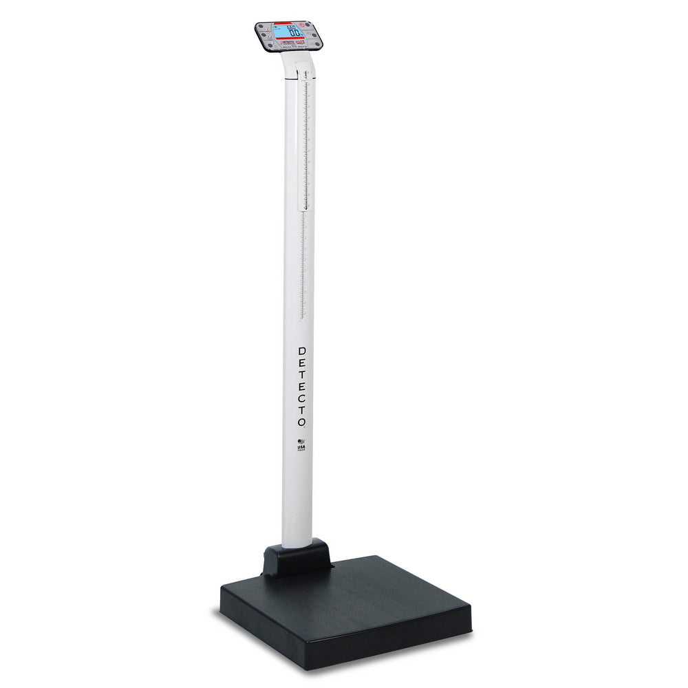 Detecto APEX Personal & Medical Digital & Beam Scales Scale Type Physician Scale  Display Type Digital LCD  Capacity (Lb.) 600  Capacity (Kg) 300  Graduation .01  Overall Height (Inch) 53