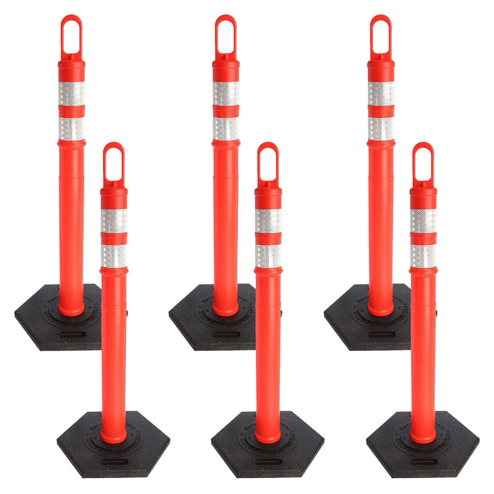 PRO-SAFE PS-78212-6 Delineator with Reflective Collar Plastic, Orange, 2" Wide
