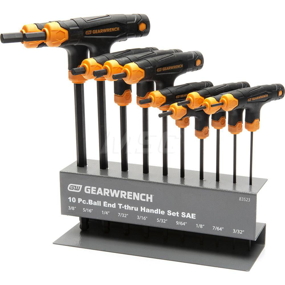 GEARWRENCH 83523 Hex Key Sets Tool Type Hex  Handle Type T-Handle  Measurement Type SAE  Hex Size Range (Inch) 3/32 - 3/8  