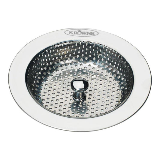 Krowne 23-159 Sink Strainers & Stoppers Type Sink Strainer  Drain Size (Inch) 3-1/2  Material Stainless Steel  Color Steel  