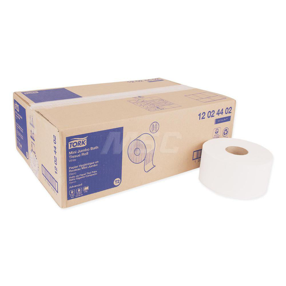 Tork 12024402 Bathroom Tissue Jumbo Roll, Recycled Fiber, 2-Ply, White