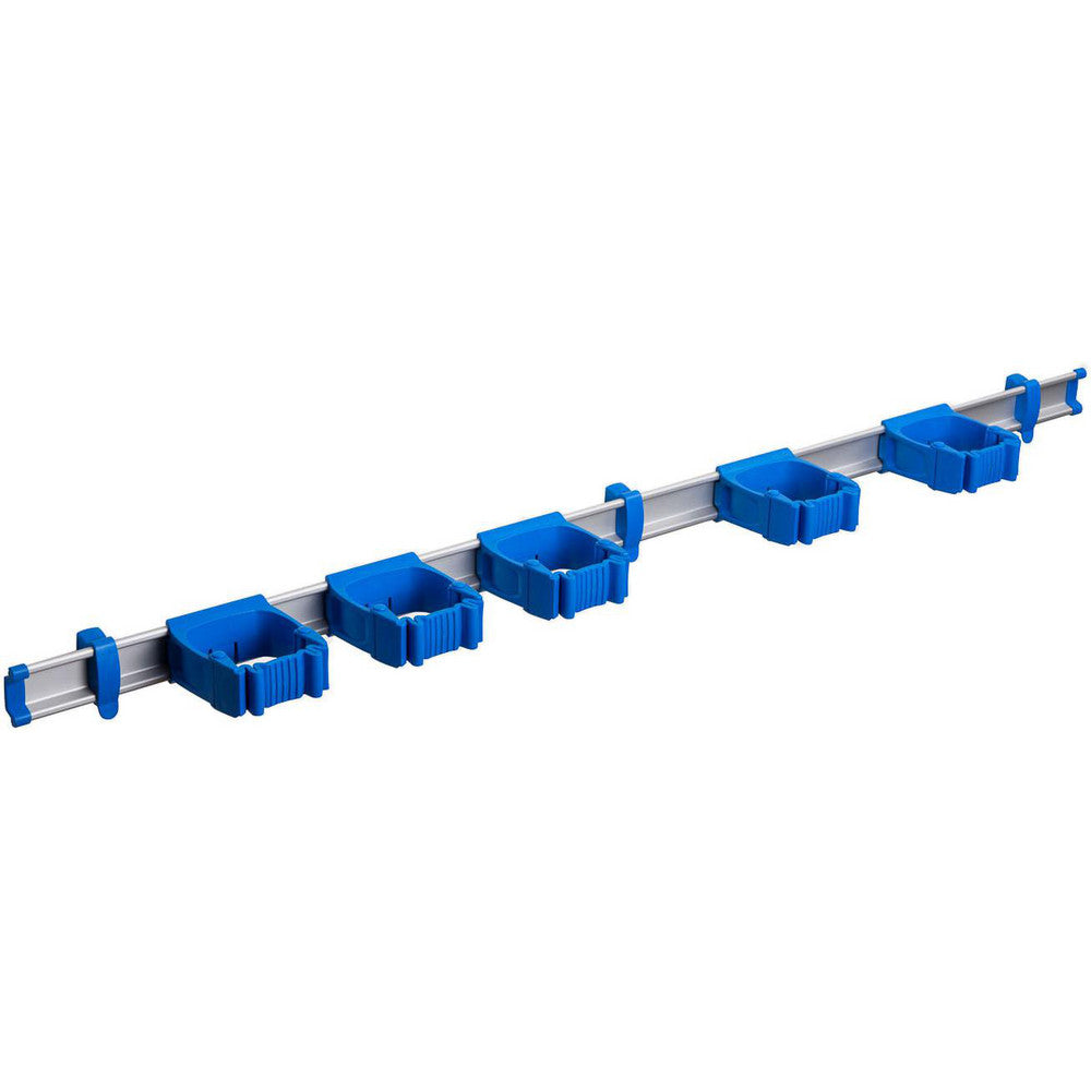 Toolflex One 9-5-5 37" Mop & Broom Organizer with 5 One-Size-Fits-All Holders, Blue