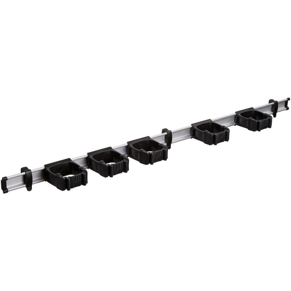 Toolflex One 9-5-1 37" Mop & Broom Organizer with 5 One-Size-Fits-All Holders, Black