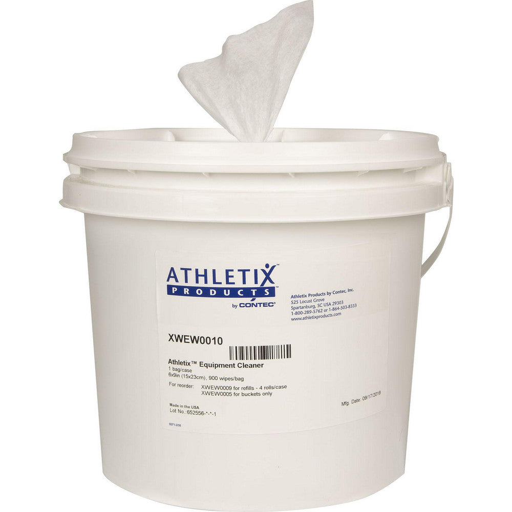 Contec Professional XWEW0010 Athletix Equipment Cleaner Wipes, Pre-Moistened, Center-Pull Bucket, 8" x 6", White