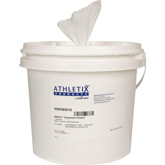 Contec Professional XWEW0010 Athletix Equipment Cleaner Wipes, Pre-Moistened, Center-Pull Bucket, 8" x 6", White