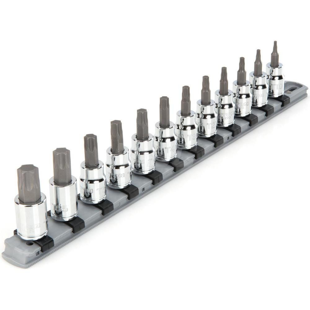 Tekton SHB91103 3/8 Inch Drive Torx Bit Socket Set, 12-Piece (T10-T60)