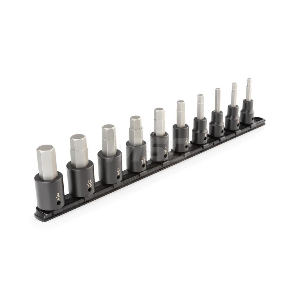 Tekton SIB92100 1/2 Inch Drive Hex Impact Bit Socket Set, 10-Piece (1/4-3/4 in.)