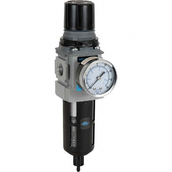 Wilkerson B18-02-FKG0B FRL Combination Unit 1/4 NPT, Compact, 1 Pc Filter/Regulator with Pressure Gauge