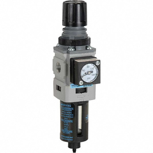 Wilkerson B08-02-FKG0B FRL Combination Unit 1/4 NPT, Miniature, 1 Pc Filter/Regulator with Pressure Gauge