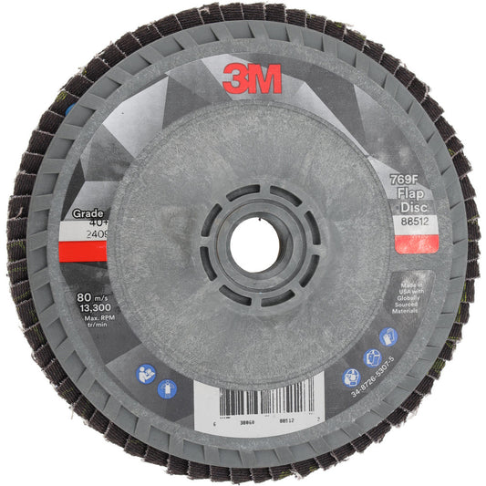 3M 7100242989 Flap Discs Disc Diameter 4-1/2  Center Hole Thread Size 5/8-11  Flap Disc Type Type 27  Grit 40  Abrasive Material Ceramic  Attachment Type Threaded Arbor Hole