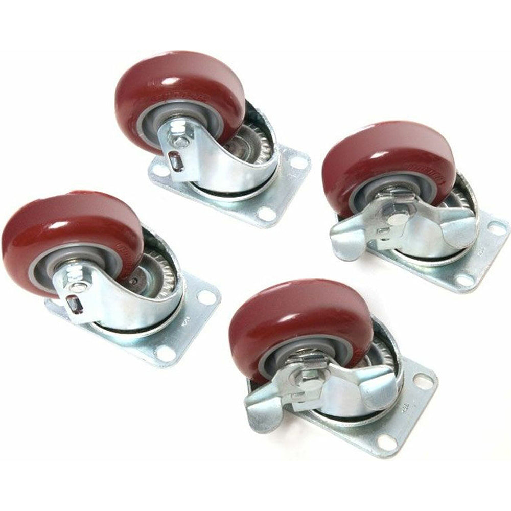 Linco CWL-0000646 Swivel Top Plate Caster Polyurethane, 3" Wheel Dia, 1-1/4" Wheel Width, 800 lb Capacity, 4-1/8" OAH