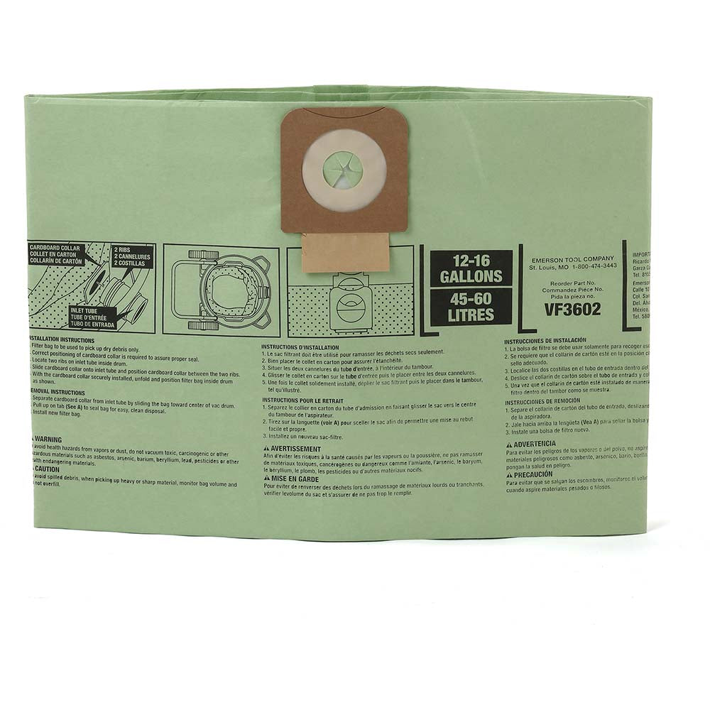 Ridgid 60758 Vacuum Cleaner Bag Filter