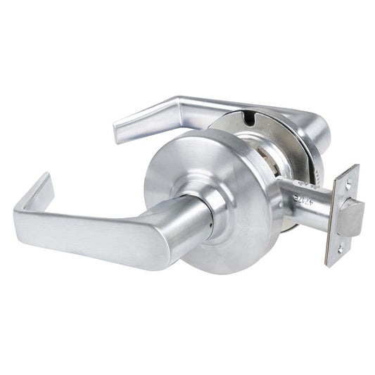 Schlage ALX10 SAT 626 Lever Locksets Door Thickness 1 3/8 - 1 3/4 Key Type Keyless Back Set 2-3/4 For Use With Commerical installation Finish/Coating Satin Chrome Material Brass Material Brass Door Thickness 1 3/8 - 1 3/4 Lockset Grade Grade 2 Cylinder Type