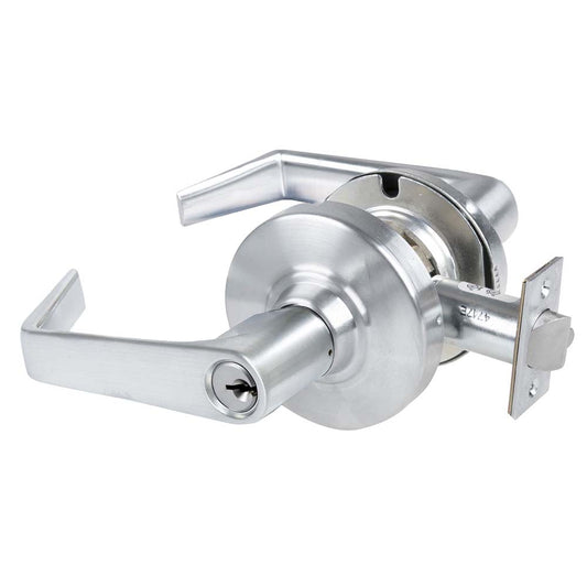 Schlage ALX70P SAT 626 Lever Locksets Door Thickness 1 3/8 - 1 3/4 Key Type Keyed Alike Back Set 2-3/4 For Use With Commerical installation Finish/Coating Satin Chrome Material Brass Material Brass Door Thickness 1 3/8 - 1 3/4 Lockset Grade Grade 2 Cylinder T