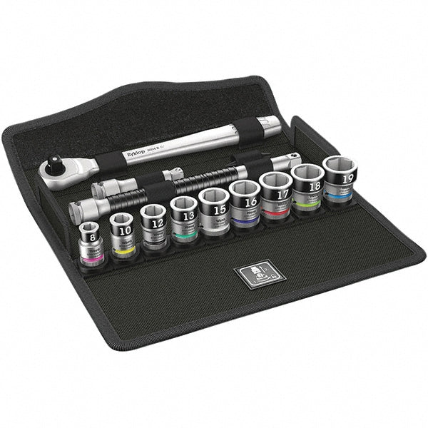 Wera 05003785001 Socket Set Deep, Impact, Insulated, Pass Through, Standard, Thin Wall & Standard, 13 Pc, 3/8" Drive, 8.00 mm Min, 19.00 mm Max