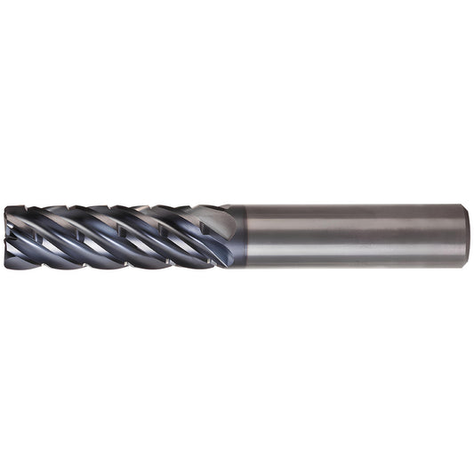 Kennametal 6767671 Corner Radius End Mill 3/8" Dia, 1-1/8" LOC, 0.03" Radius, 6 Flutes, Solid Carbide