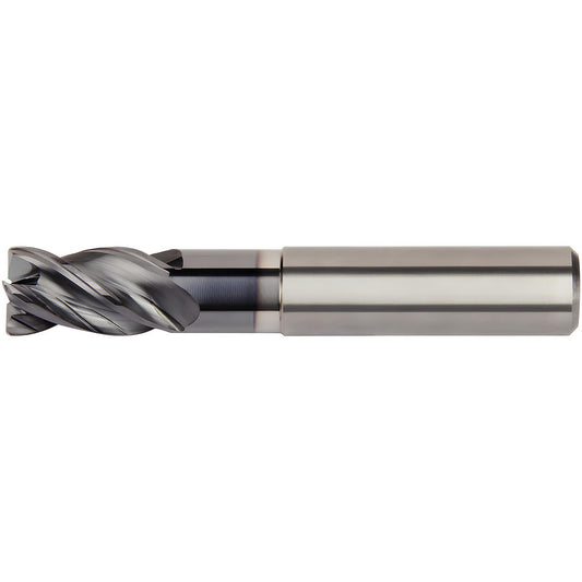 Kennametal 6767785 Corner Radius End Mill 1/4" Dia, 3/8" LOC, 0.015" Radius, 4 Flutes, Solid Carbide