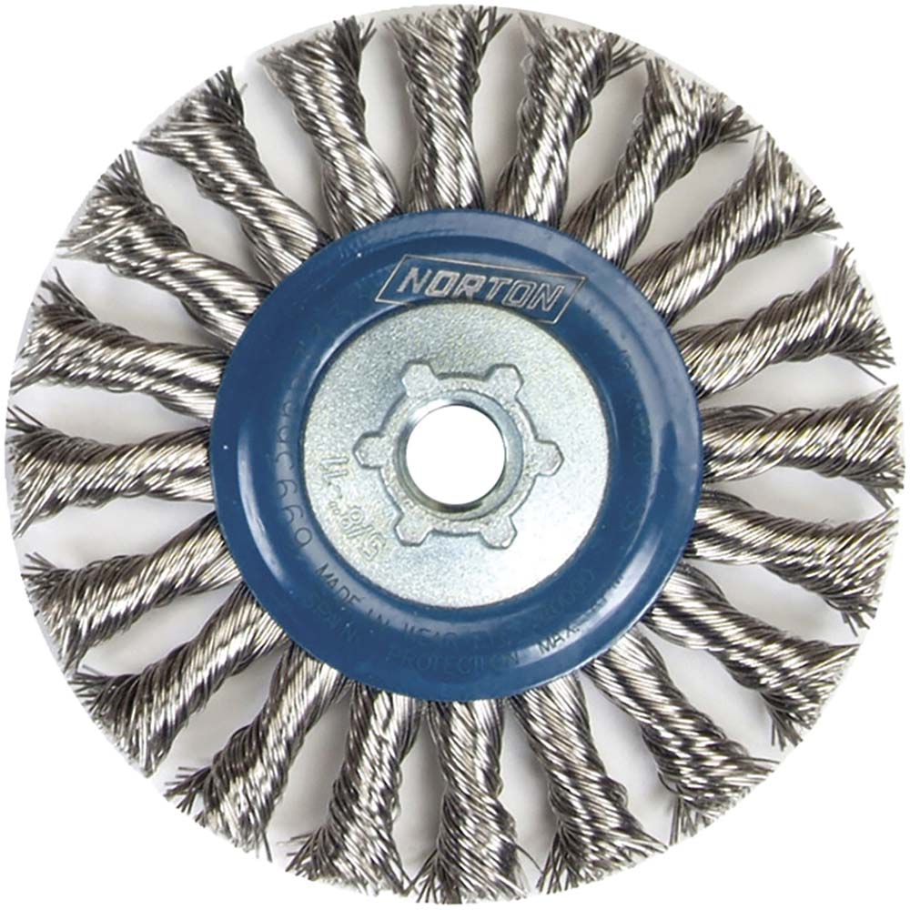 Norton 69936653333 Wheel Brush  4-1/2" Wheel Dia,  1/2" Face Width,  Knotted