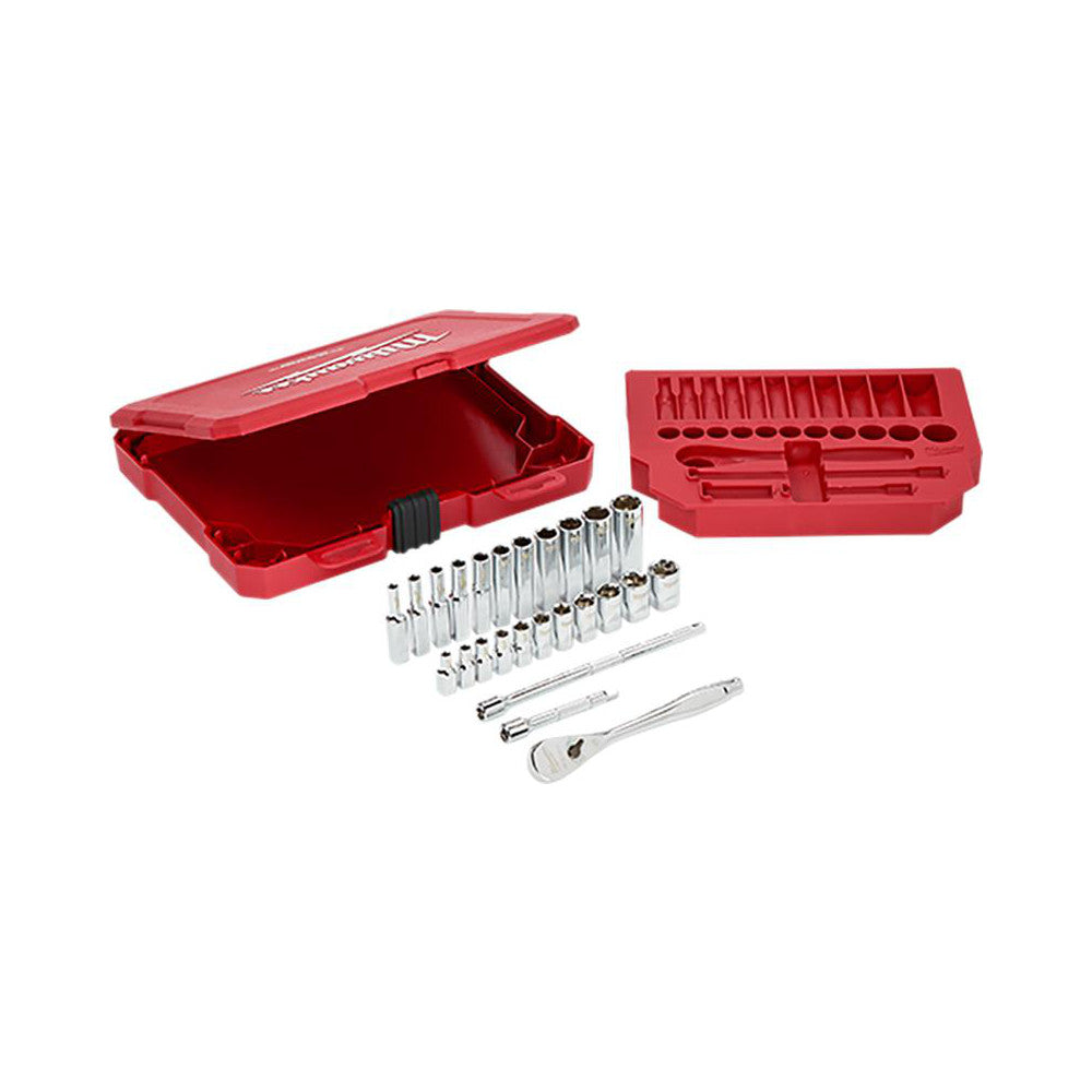 Milwaukee Tool 48-22-9404 Ratchet & Socket Set Socket Set 26 Pc, 1/2 to 9/32" Socket