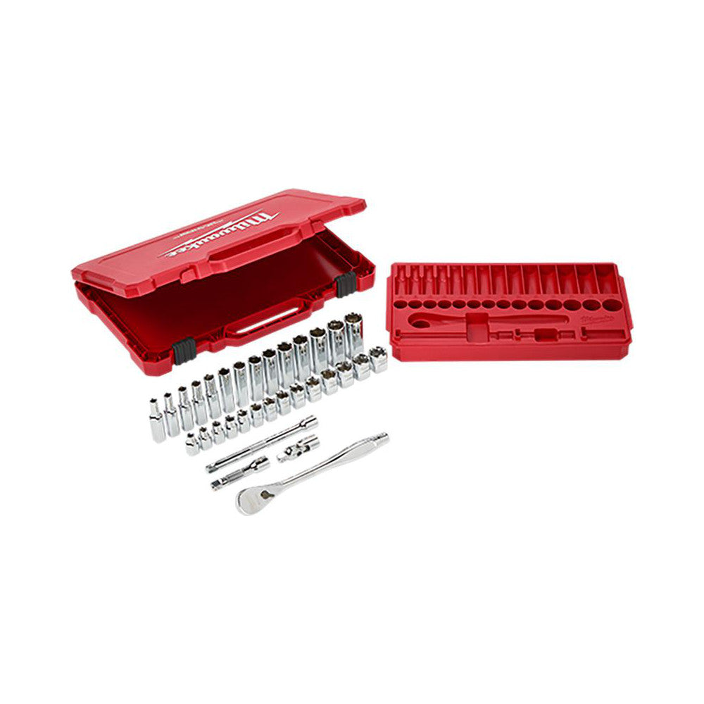 Milwaukee Tool 48-22-9508 Ratchet & Socket Set Socket Set 32 Pc, 3/8" Drive, 6.00 to 19.00" Socket