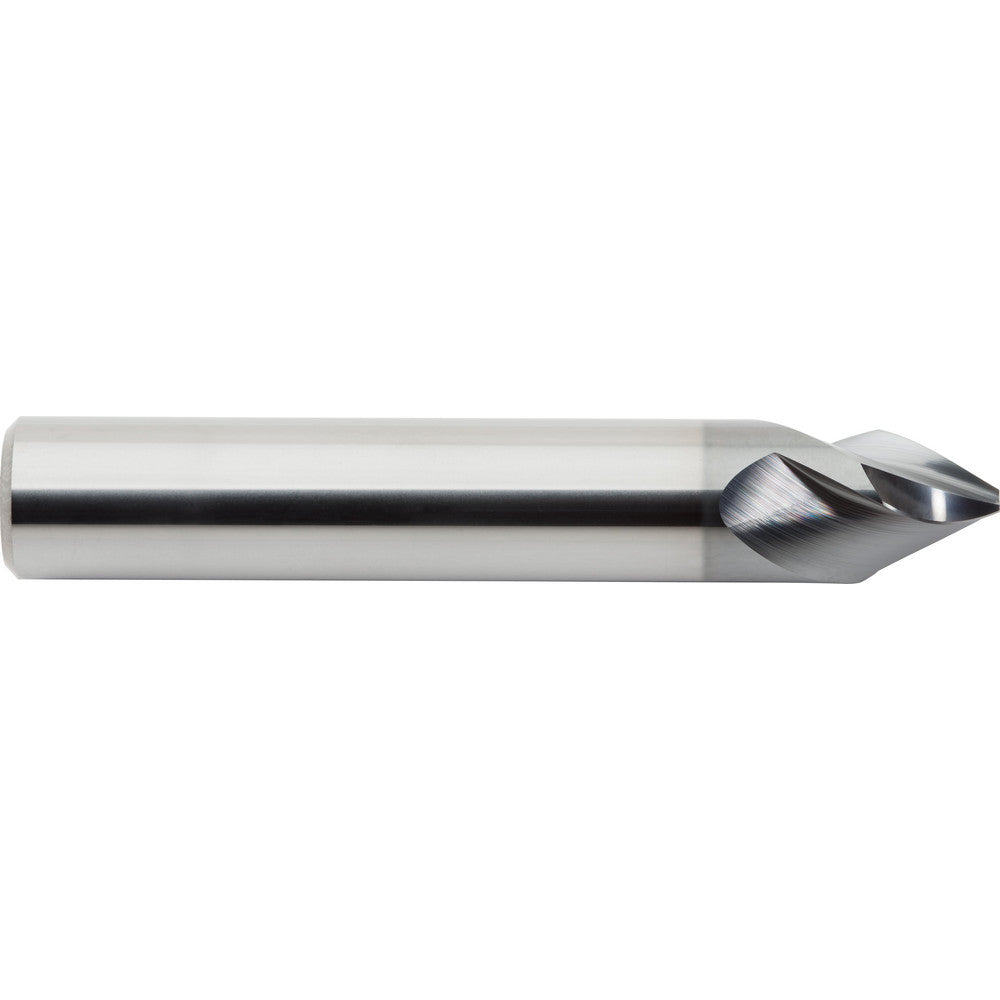 M.A. Ford 3HC018701B Chamfer Mill 3/16" Dia, 3/16" Shank Dia, 60 deg, 3 Flute, Solid Carbide, Single End