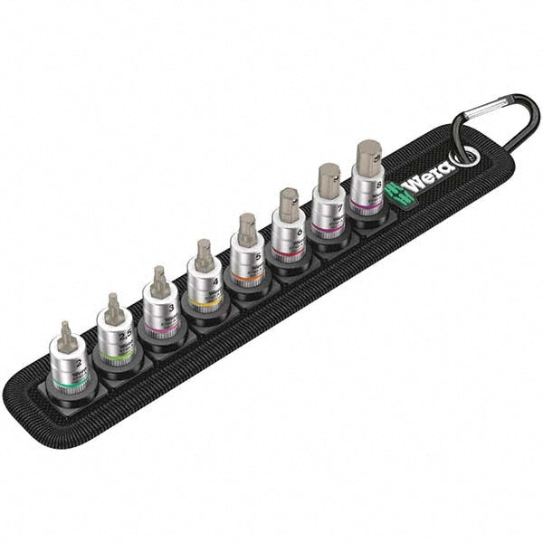 Wera 05003881001 Hex Bit Socket Set 1/4" Drive, 8 Pc, 2 to 8 mm Hex