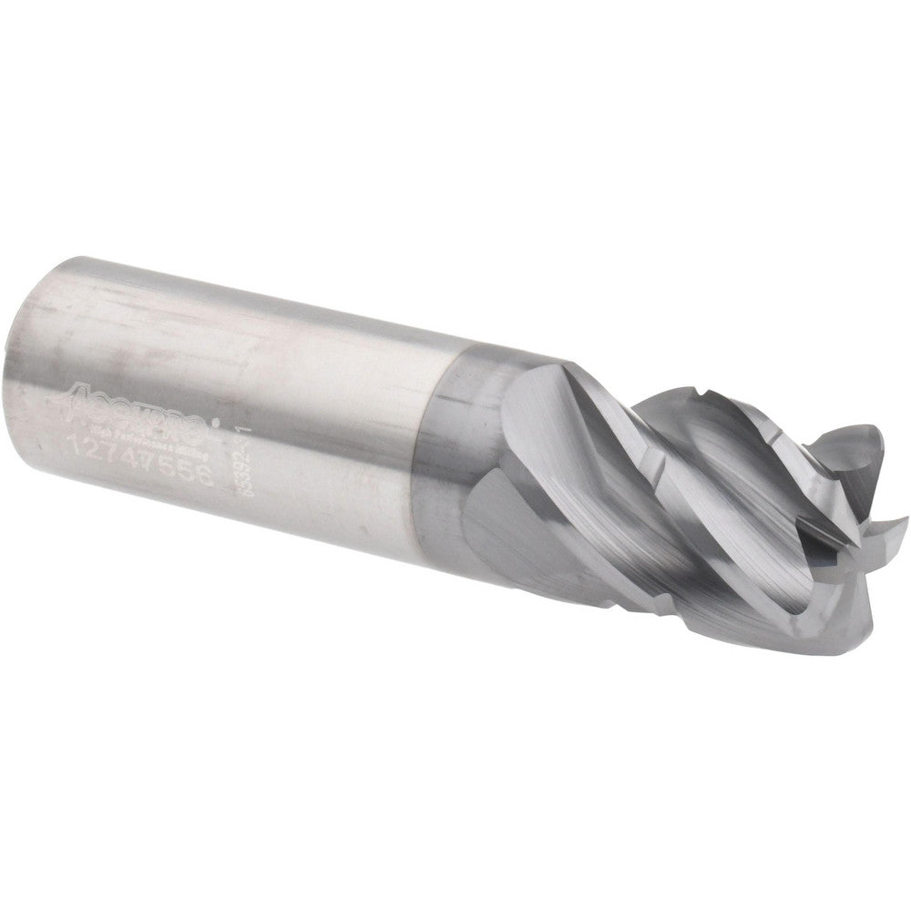 Accupro 95169928 Corner Radius End Mill 3/4" Dia, 1" LOC, 38 deg Helix, Corner Radius End, Centercutting Series HS