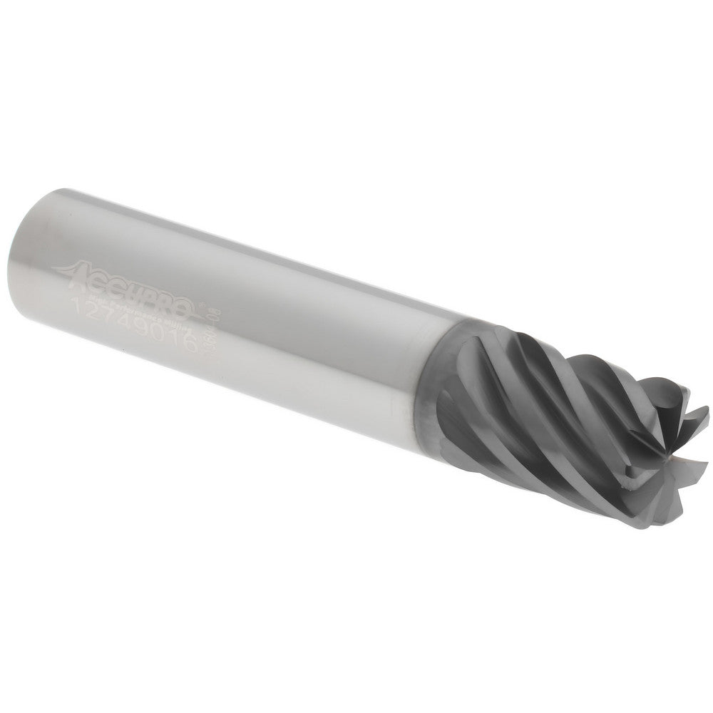 Accupro 312577 Corner Radius End Mill 3/8" Dia, 1/2" LOC, 38 deg Helix, Corner Radius End,   Series HS