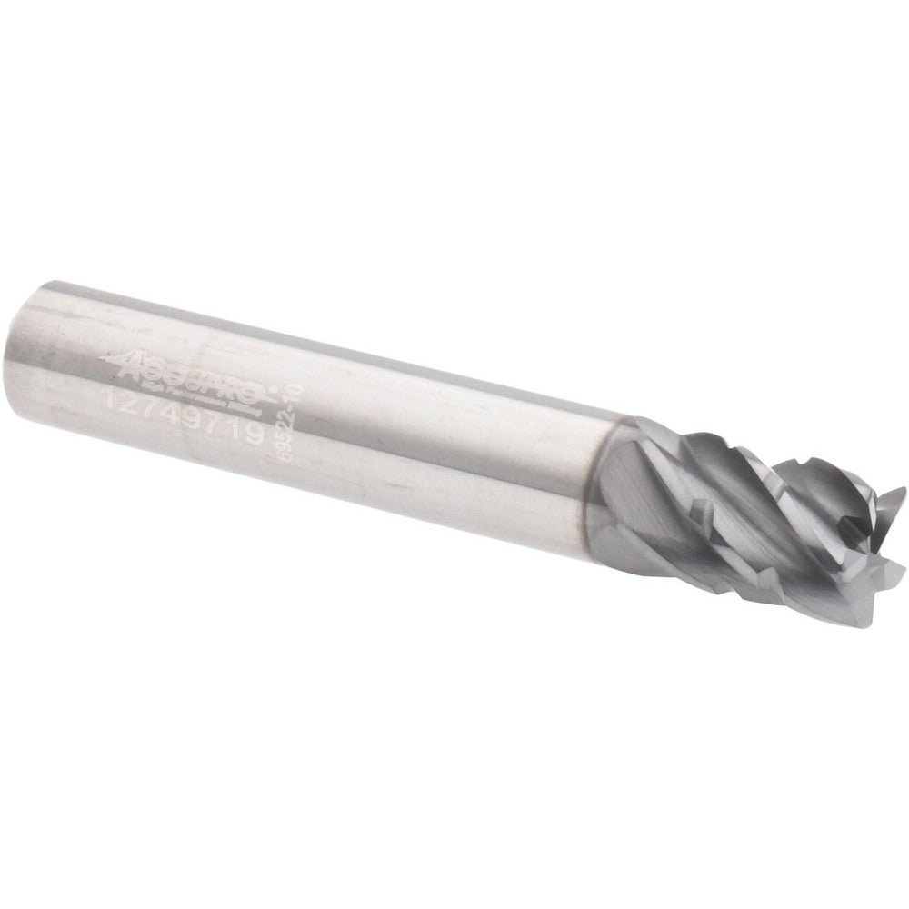 Accupro 95170020 Corner Radius End Mill 5/16" Dia, 7/16" LOC, 38 deg Helix, Corner Radius End, Centercutting Series HS