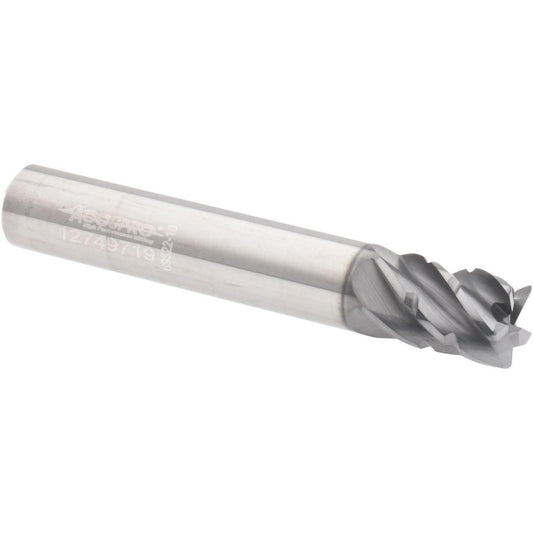 Accupro 95170020 Corner Radius End Mill 5/16" Dia, 7/16" LOC, 38 deg Helix, Corner Radius End, Centercutting Series HS