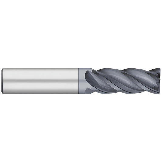 Titan USA TC23841 Corner Radius End Mill 1/2" Dia, 1-1/2" LOC, 0.0600" Radius, 4 Flute, Solid Carbide