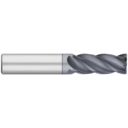 Titan USA TC22638 Corner Radius End Mill 1/4" Dia, 3/4" LOC, 0.03" Radius, 4 Flutes, Solid Carbide