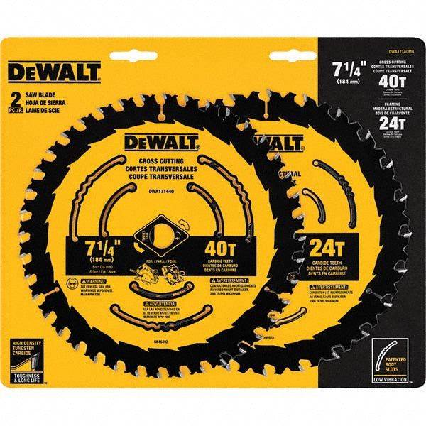 DeWALT DWA1714CMB Wet & Dry Cut Saw Blade 7-1/4" Dia, 5/8" Arbor Hole, 24 & 40 Teeth