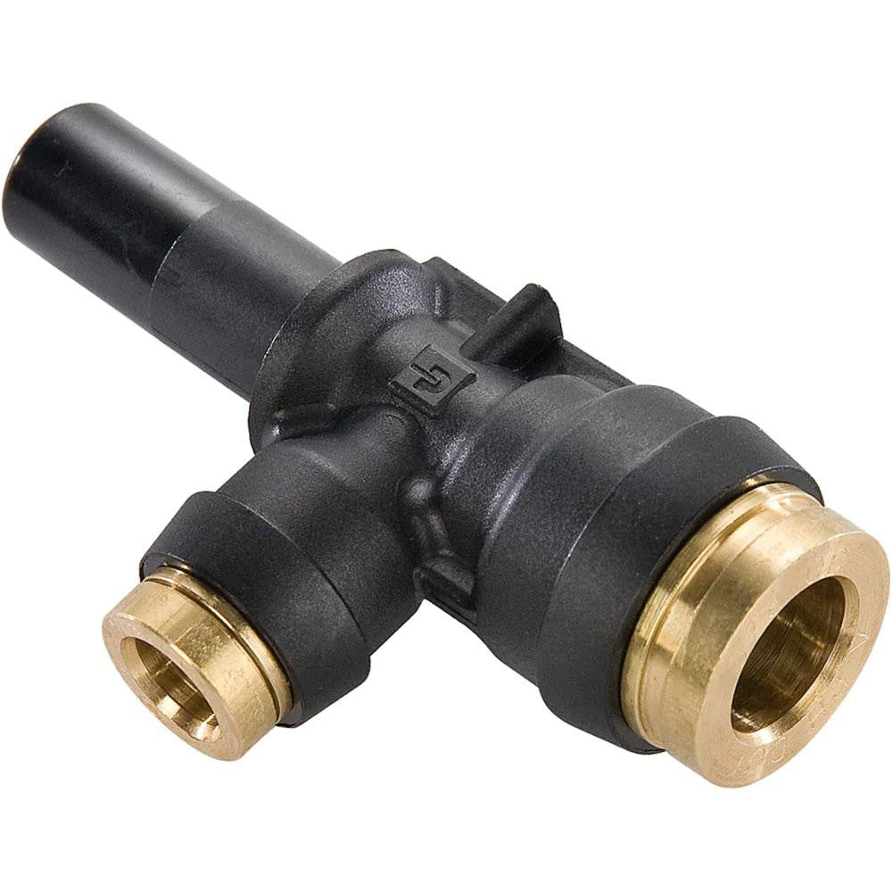 Parker 371PTCSP-6-4-6 Push-To-Connect Plug-in Tube Fitting Plug-In Run Tee, 3/8 x 3/8 x 1/4" OD