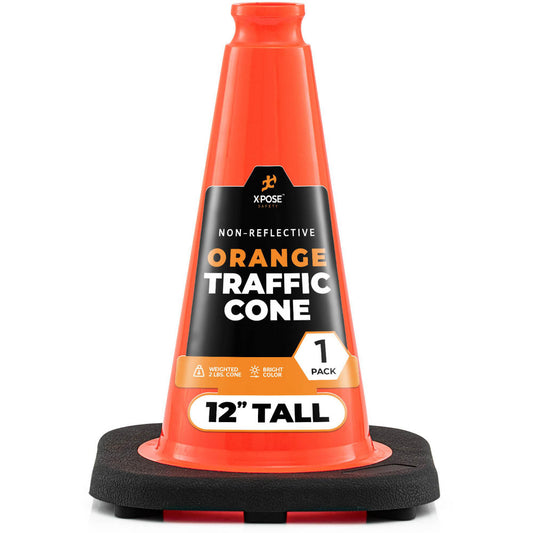 Xpose Safety OTC12-1-X Cone with Base Polyvinylchloride, 12" OAH, Orange