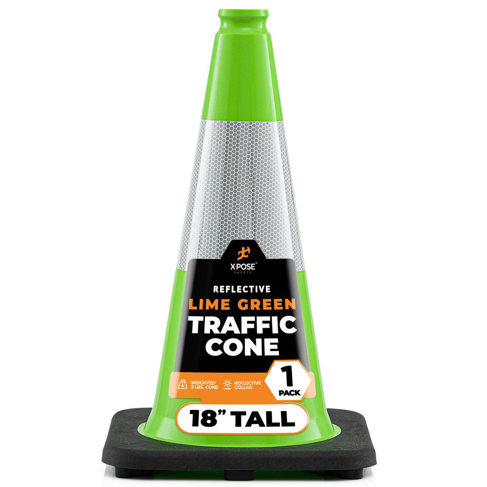 Xpose Safety LTC18-6-1-X Cone with Base Polyvinylchloride, 18" OAH, Green