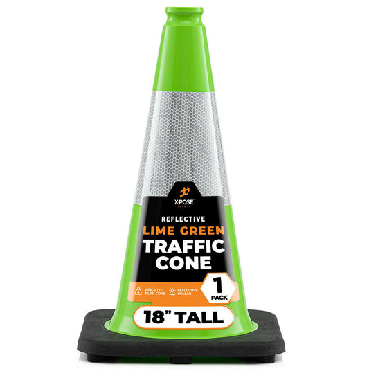 Xpose Safety LTC18-6-1-X Cone with Base Polyvinylchloride, 18" OAH, Green