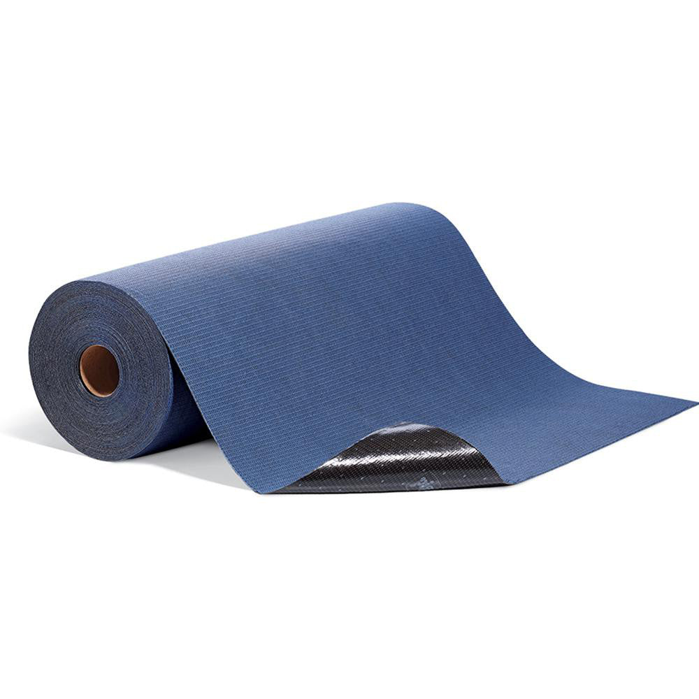 New Pig MAT32300-BL Pads, Rolls & Mats Product Type Roll  Application Paints Stains Solvents  Overall Length (Feet) 100.00  Width (Decimal Inch - 4 Decimals) 32.0000  Material Polypropylene Polyester Proprietary Adhesive Material
