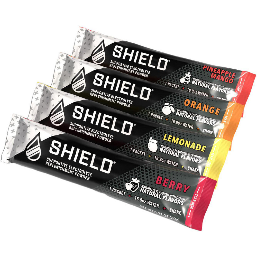 Shield 02-01-01-100-MX Activity Drink 0.45 oz, Packet, Assorted, Powder, Yields 16.9 oz