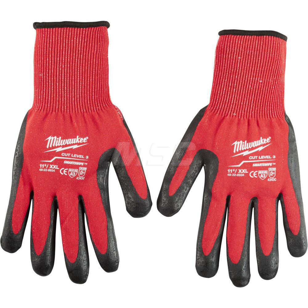 Milwaukee Tool 48-22-8934 Cut, Puncture & Abrasive-Resistant Gloves Size 2XL, ANSI Cut A3, ANSI Puncture 0, Nitrile, Nylon