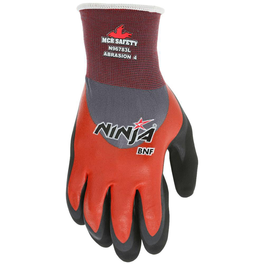 MCR Safety N96783L Work Gloves Ninja® N96783, Size Large, Nitrile-Coated Nylon & Spandex, General Purpose