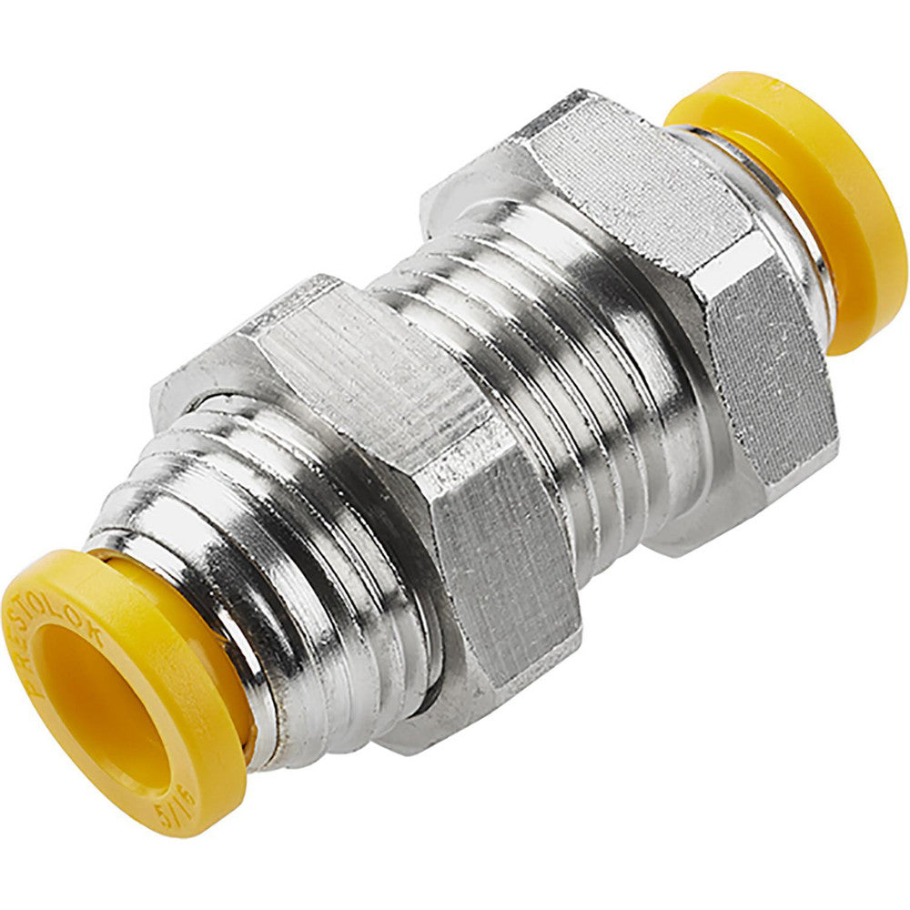 Parker 62PLPBH-8M Push-To-Connect Tube to Tube Tube Fitting Bulkhead Union, Straight
