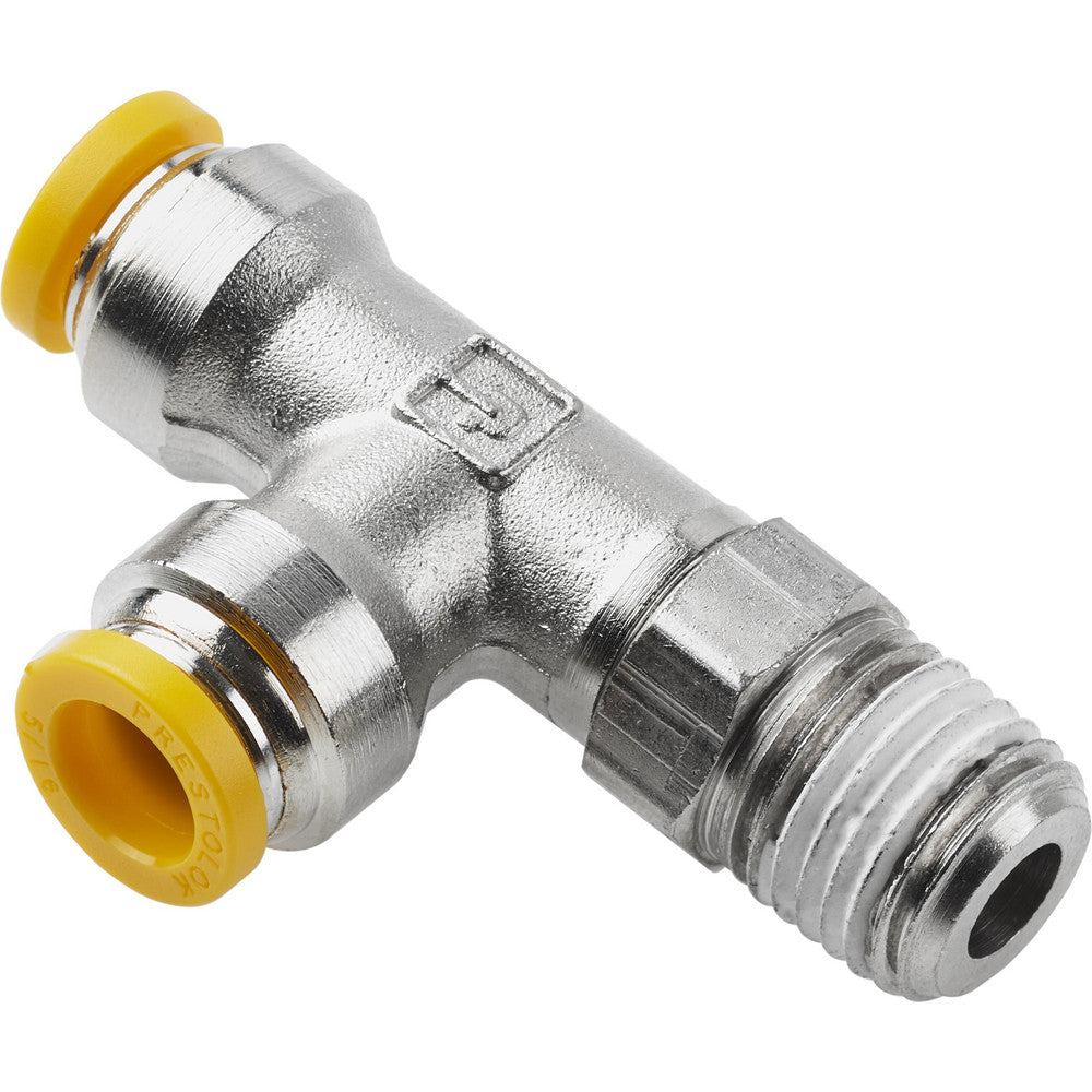 Parker W172PLP-8M-4R Push-To-Connect Tube x Tube x Male Tube Fitting Swivel Male Branch Tee, 1/4" Thread
